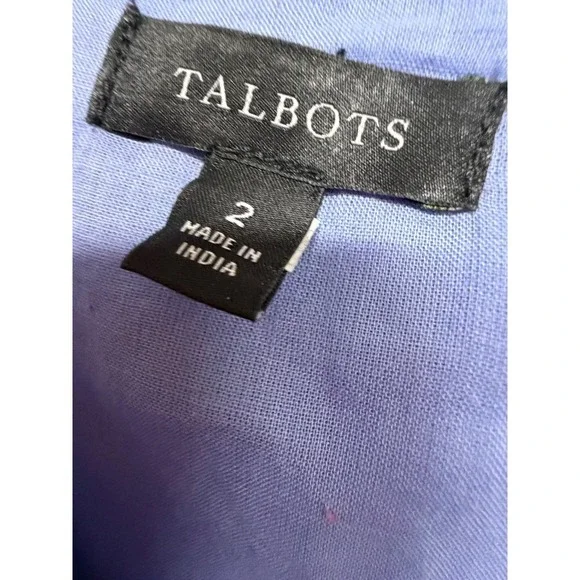 Talbots Embroidered Linen Cotton Chambray Shift Dress Size 2 Floral Embroidered - Picture 6 of 8